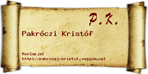 Pakróczi Kristóf névjegykártya
